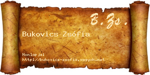 Bukovics Zsófia névjegykártya